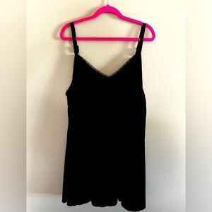 Fit & Flare Black Velvet Dress